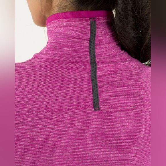 Lululemon Base Runner 1/2 Zip Raspberry Pique Pink Rulu Long Sleeve Size 6 - Picture 11 of 15